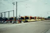Charleroi articulated tram 7446 at the depot Jumet (2000)