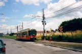 Charleroi tram line M1 with articulated tram 6104 at Jonction Anderlues (2007)