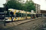 Düsseldorf extra line 708 with low-floor articulated tram 2118 at Worringer Platz (2000)