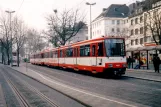 Düsseldorf extra regional line U76 with articulated tram 4102 at Krefeld, Rheinstraße (1996)