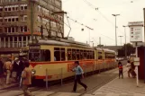 Düsseldorf tram line 709 with articulated tram 2151 "Queen Mary" at Hauptbahnhof (1981)