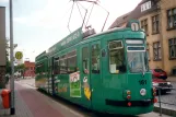 Halberstadt extra line 1 with articulated tram 161 at Friedhof (2001)