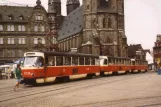 Halle (Saale) extra line 4 with railcar 1216 on Markt (1990)