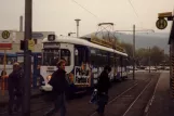 Heidelberg tram line 24 with articulated tram 220 at HD Hauptbahnhof (1990)