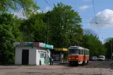 Kaliningrad tram line 1 with railcar 505 at Stancyja Oktiabrskaja (2012)