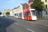 Krefeld tram line 044 with low-floor articulated tram 605 at Florastraße (2010)