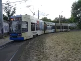 Leipzig tram line 34 with low-floor articulated tram 1026 at S-Bf. Plagwitz (2023)