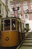 Lisbon funicular Elevador da Bica with cable car Bica 1 at Largo do Calhariz (1988)