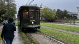 New Orleans line 12 St. Charles Streetcar with railcar 920 on St Charles at Joseph (2024)