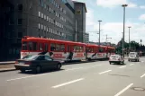 Nuremberg tram line 9 with articulated tram 326 on Bahnhofstraße (1996)