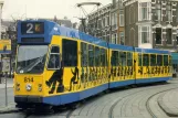 Postcard: Amsterdam tram line 2 with articulated tram 814 at Emmastraat (1984)