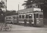 Postcard: Copenhagen tram line 18 with bilevel rail car 398 at Svanemøllen (1933)