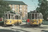 Postcard: Copenhagen tram line 20 with railcar 201 at Toftegårds Plads (1955-1958)