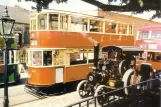 Postcard: Crich bilevel rail car 1622 on Tramway Village (1973)