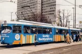 Postcard: Düsseldorf tram line 702 with articulated tram 2664 at Jan-Wellem-Platz (1986)