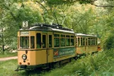 Postcard: Hannover Hohenfelser Wald with railcar 216 outside the museum Hannoversches Straßenbahn-Museum (2000)