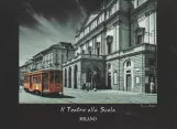Postcard: Milan tram line 2 with railcar 1803 near Il Teatro alla Scala (1975)