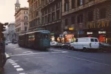 Rome tram line 5 with articulated tram 7015 at Termini Farini (1985)