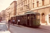 Rome tram line 5 with articulated tram 7079 at Termini Farini (1981)