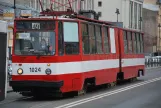 Saint Petersburg tram line 49 with articulated tram 1024 on Ligovsky Ave (2018)