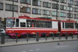 Saint Petersburg tram line 49 with articulated tram 1029 at Kuznechnyy Pereulok (2018)