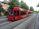 Schwerin tram line 1 with low-floor articulated tram 816 at Platz der Jugend (2023)