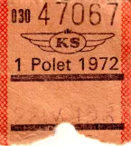 Straight ticket for Københavns Sporveje (KS)  1 Polet 1972 (1972)