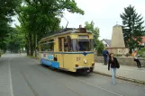Woltersdorf tram line 87 with railcar 27 at Thälmannplatz (2008)