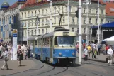 Zagreb tram line 14 with railcar 454 on Trg bana Josipa Jelačića (2008)