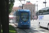 Zagreb tram line 6 with low-floor articulated tram 2239 on Trg kralja Tomislava (2008)