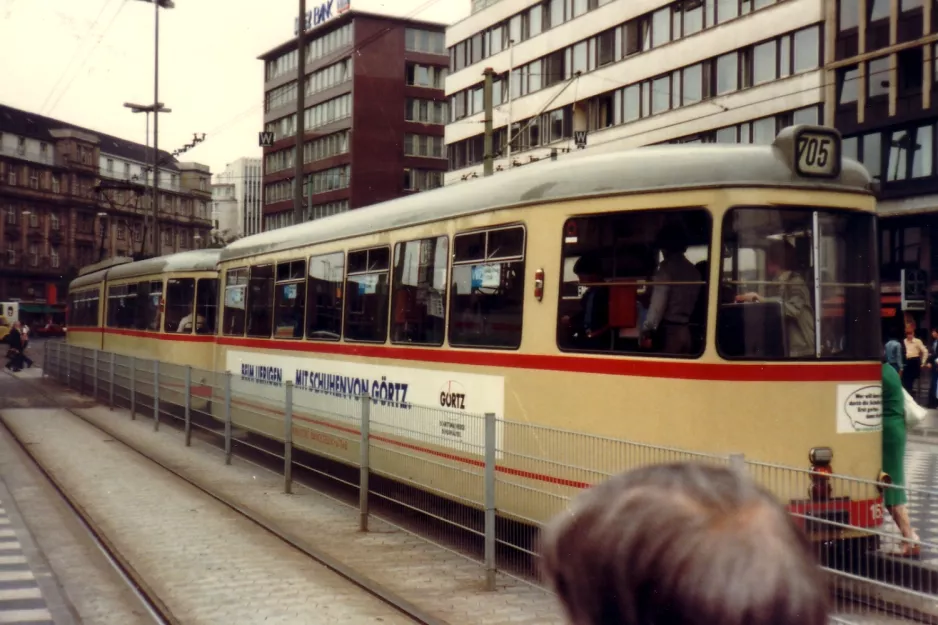 Düsseldorf tram line 705 at Hauptbahnhof (1981)