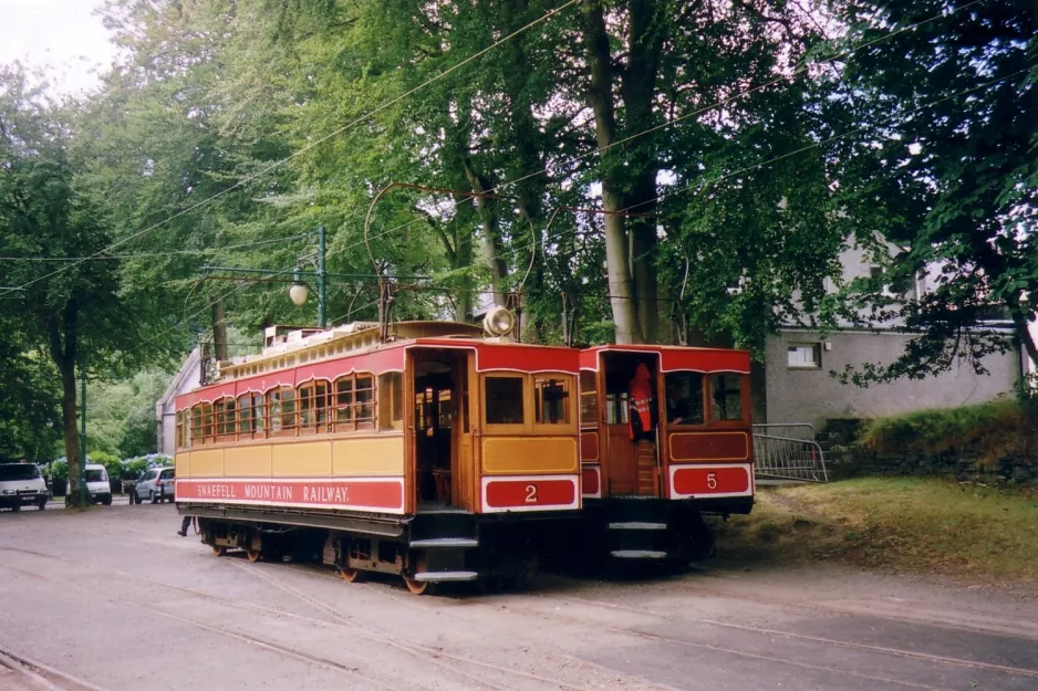 Laxey, Isle of Man Snaefell Mountain Railway with railcar 2 at Laxey (2006)