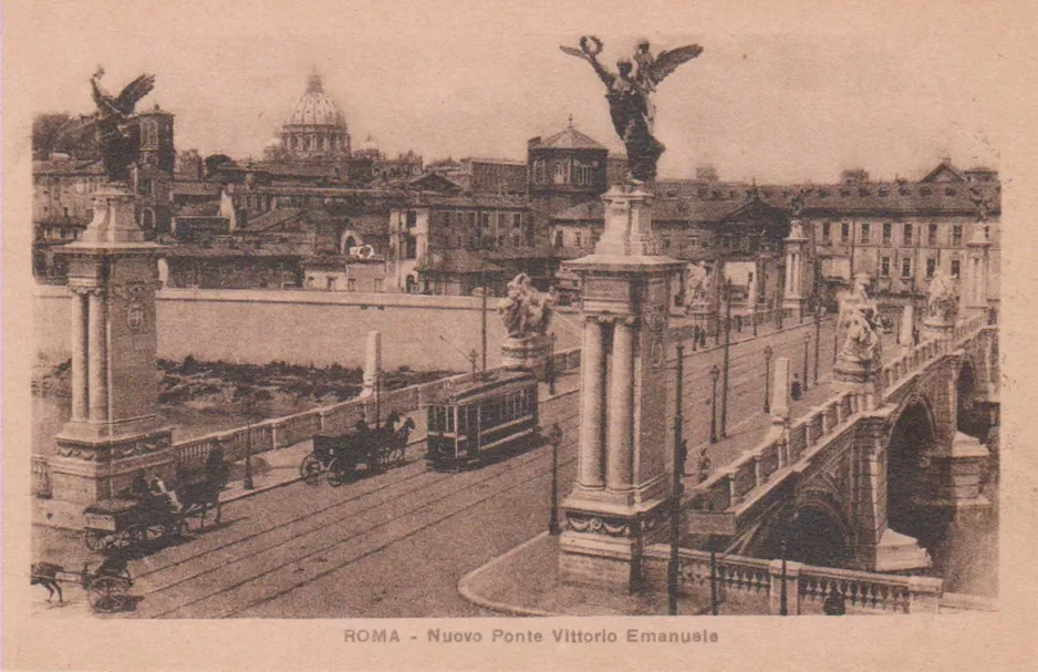 Postcard: Rome on Nuovo Ponte Vittorio Emanuel (1905)