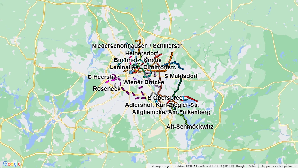 Berliner Verkehrsbetriebe (BVG) route map