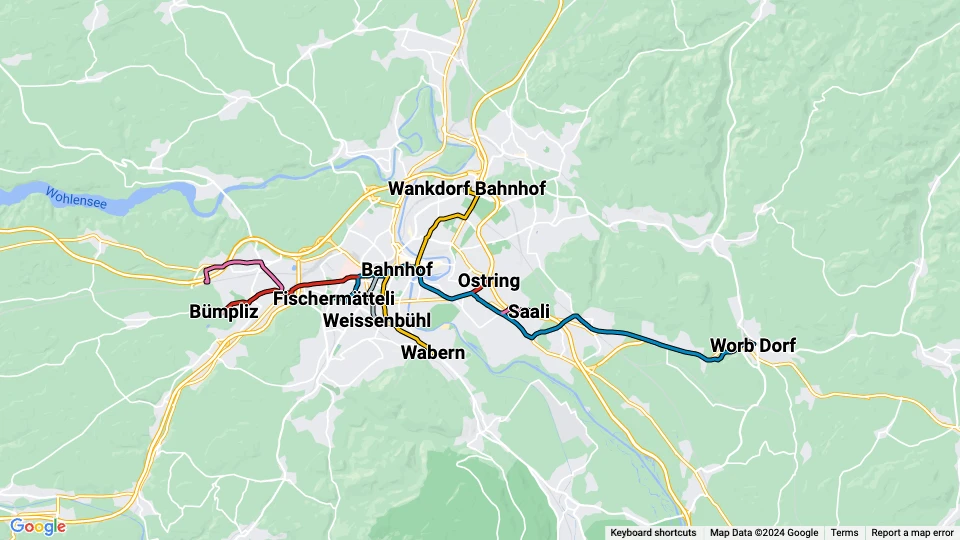 Bernmobil route map