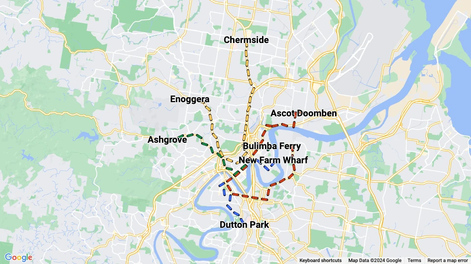 Brisbane City Council route map