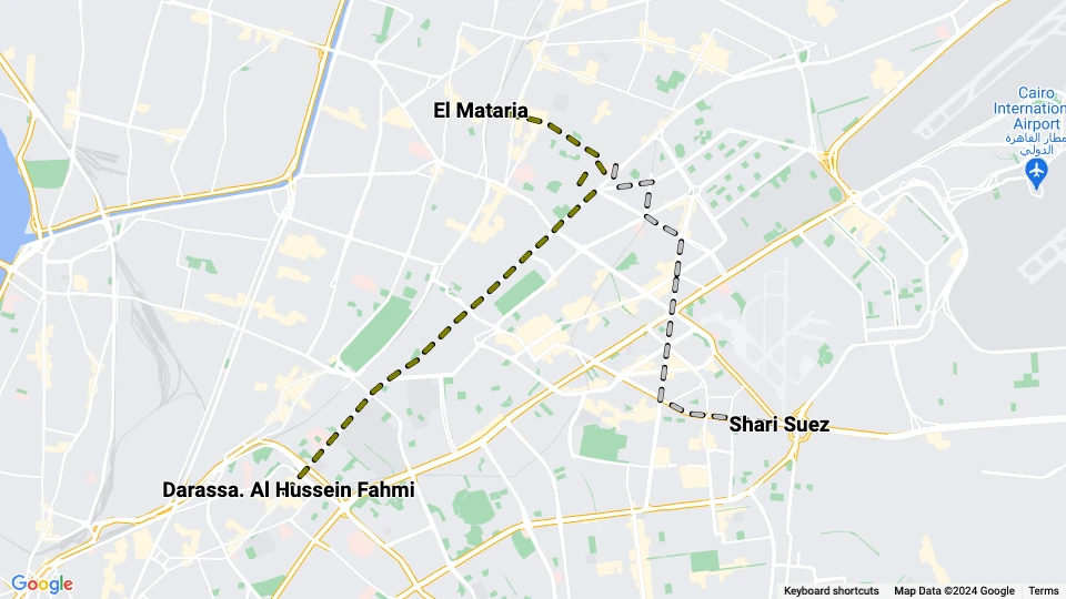 Cairo Transport Authority in Heliopolis (CTA) route map