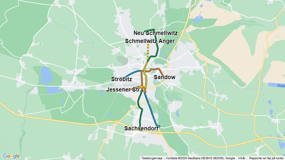 Cottbusverkehr route map