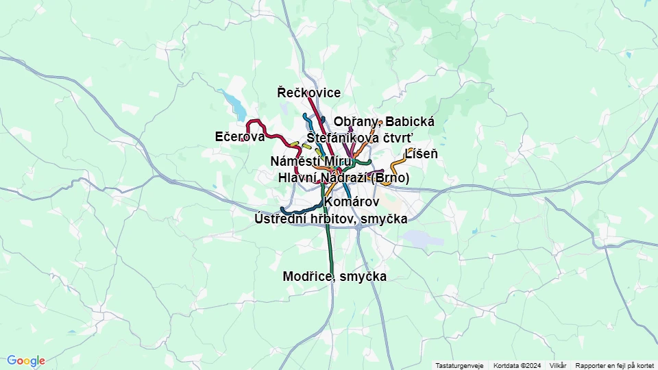 Dopravní podnik města Brna (DPMB) route map