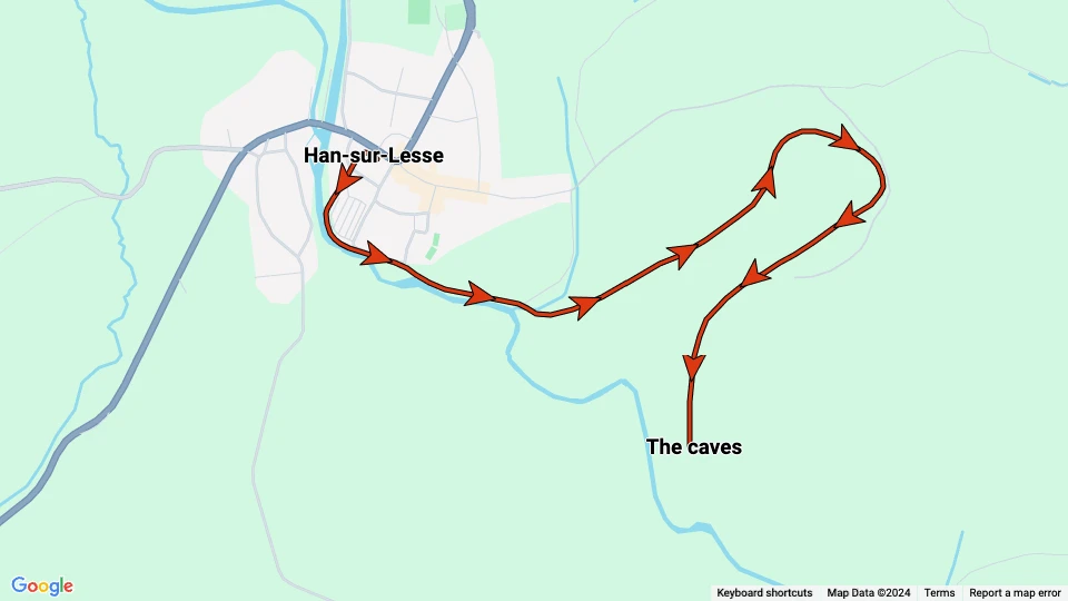 Han-sur-Lesse Grotte de Han: Han-sur-Lesse - The caves route map
