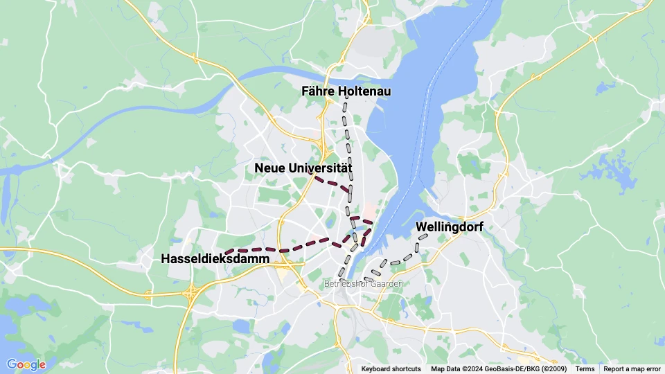 Kieler Verkehr (KVAG) route map