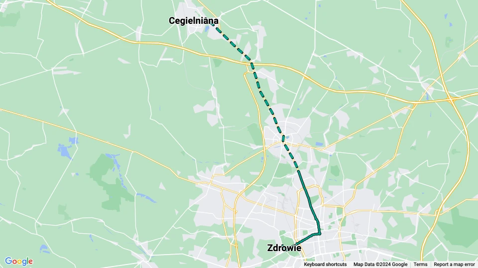 Łódź regional line 46: Zdrowie - Cegielniana route map