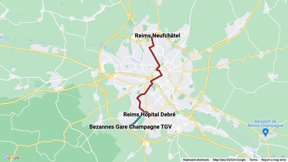 Mobilité agglomération Rémoise (MARS) route map