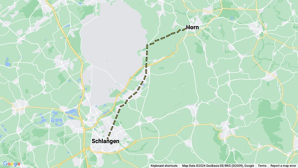 Paderborner Elektrizitätswerke und Straßenbahn (PESAG) route map