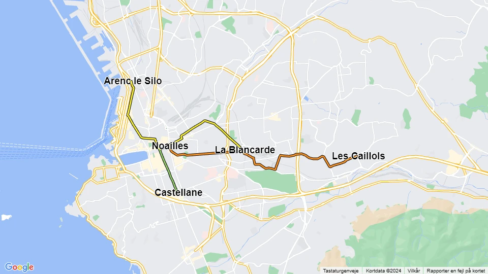 Régie des transports de Marseille (RTM) route map
