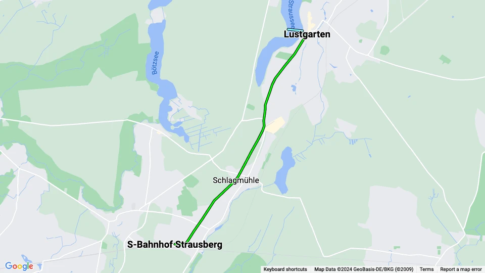 Strausberger Eisenbahn route map