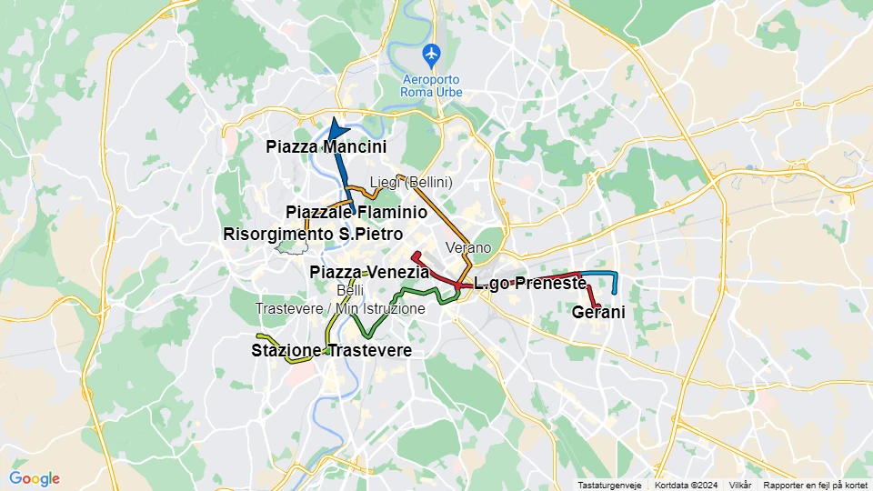 Tramway and Bus Agency of the City of Rome (ATAC) route map