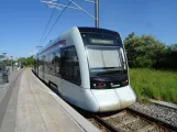 Aarhus light rail line L1 with low-floor articulated tram 2110-2210 at Kollind (2021)