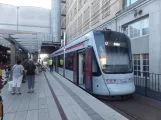 Aarhus light rail line L2 with low-floor articulated tram 1102-1202 at Aarhus H (2019)
