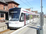 Aarhus light rail line L2 with low-floor articulated tram 1105-1205 at Odder (2019)